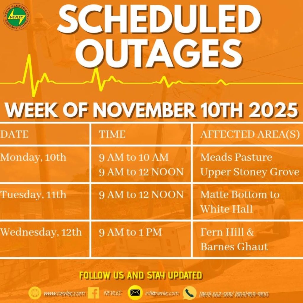 NEVLEC- Scheduled Outages  Week of November 10 2025