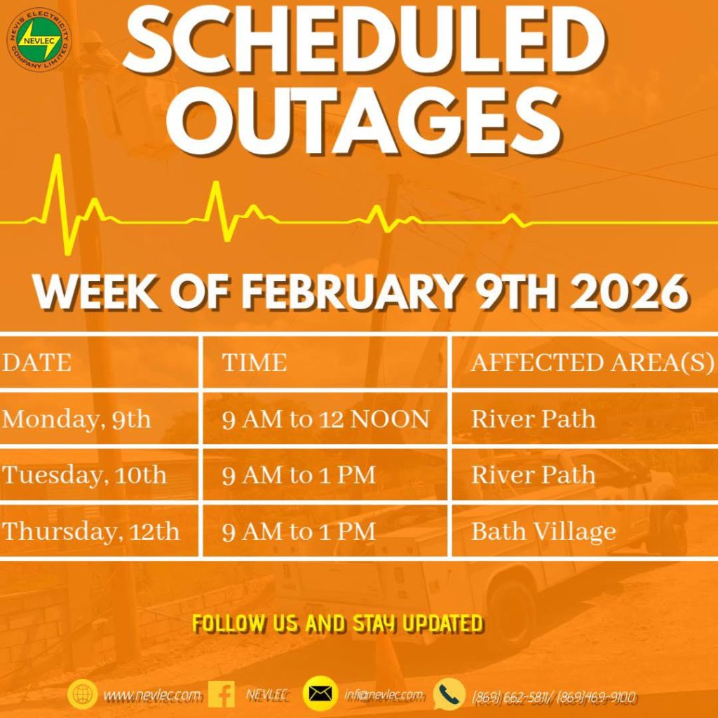 NEVLEC  Scheduled Outages – February 09  to February  12, 2026