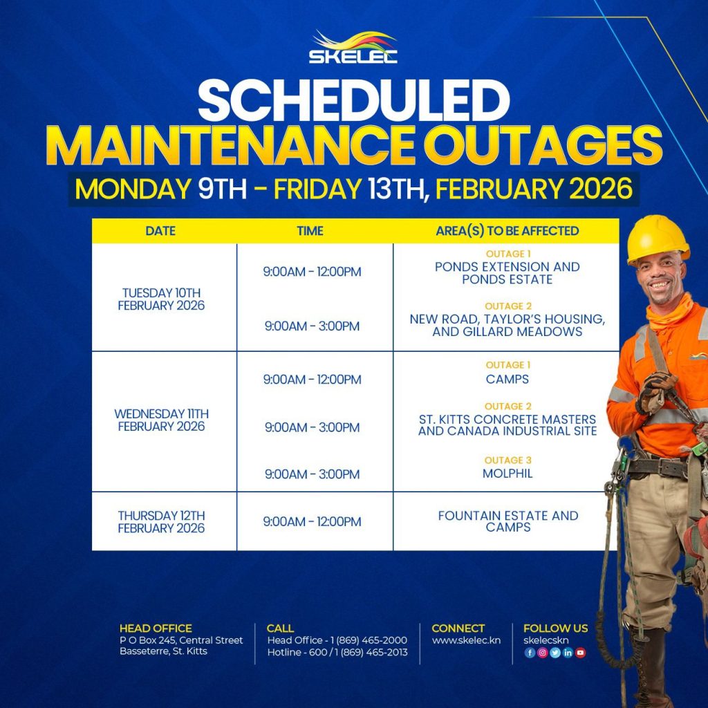 SKELEC Scheduled Maintenance Outages Monday February 9 – Friday February 13, 2026