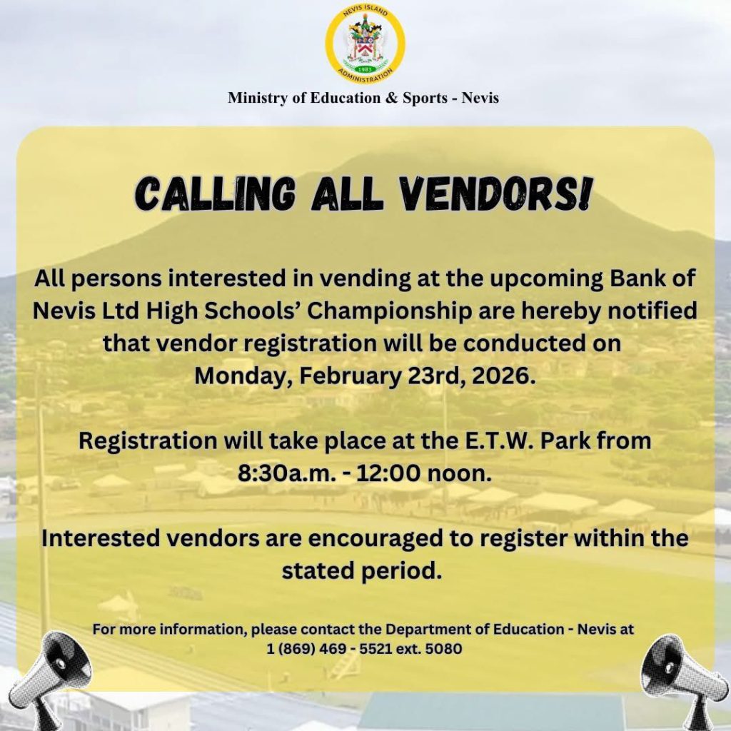 Notice to Vendors for the 2026 BON High Schools’ Championshiop