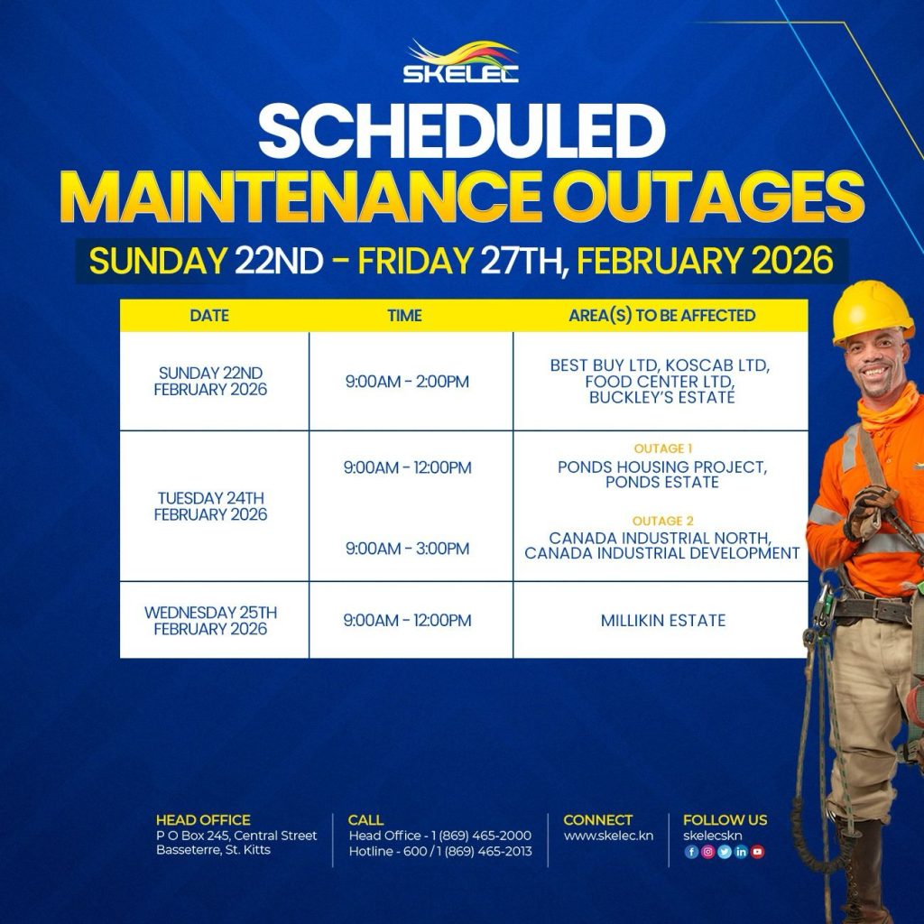 SKELEC Scheduled Maintenance Outages Sunday February 22 – Friday February 27, 2026