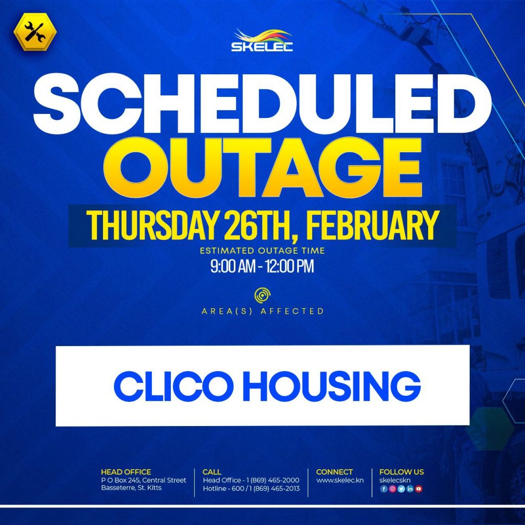 SKELEC Scheduled Outage Thursday 26, February 2026 – CLICO Housing