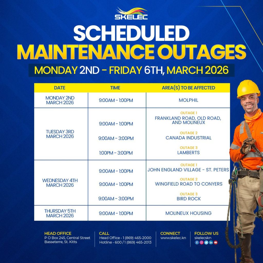 SKELEC Scheduled Outages Monday 2, February 6 March, 2026