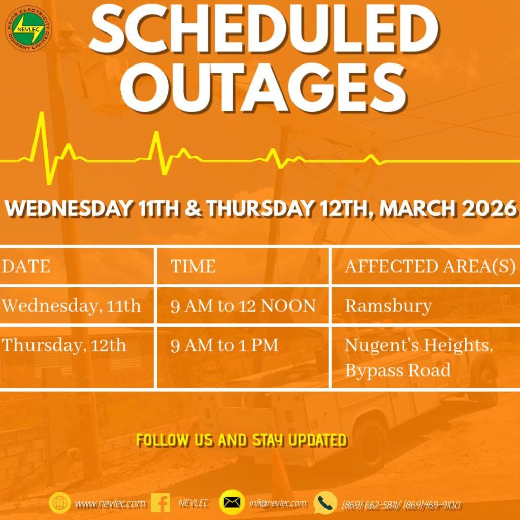 NEVLEC Scheduled Outages Wednesday  March 11 & Thursday March 12, 2026
