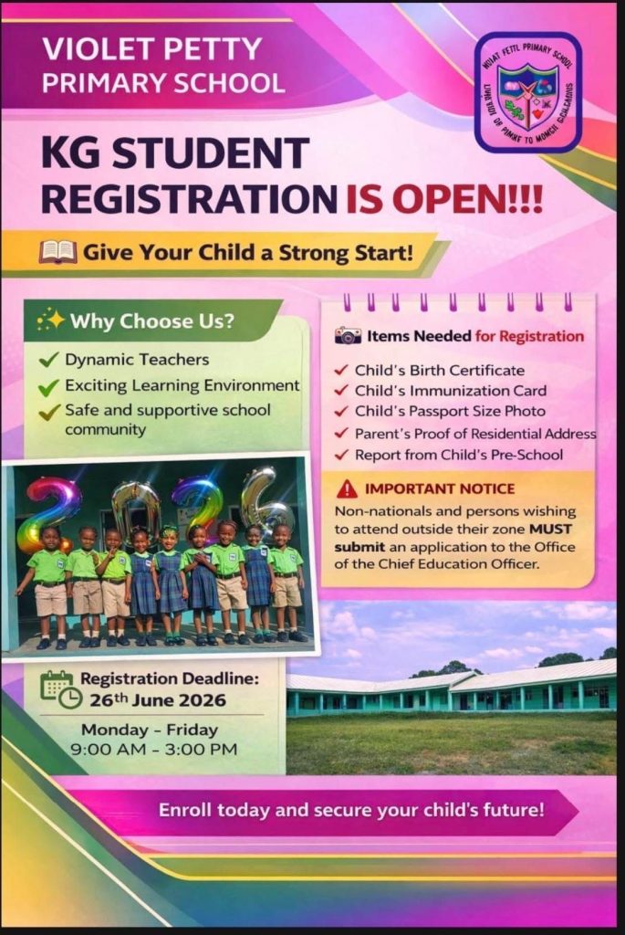 Violet Petty Primary School KG Studen Registration is Open