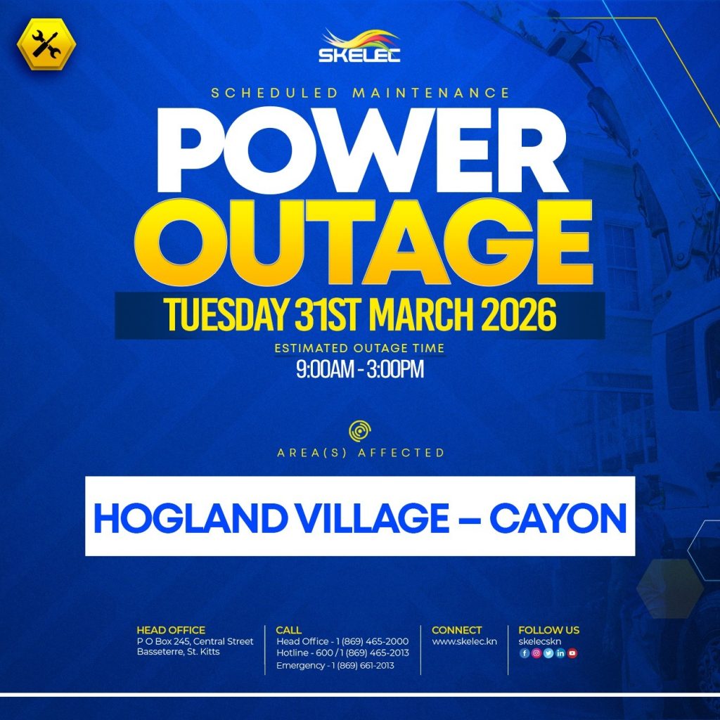 SKELEC Scheduled Maintenance  Tuesday March 31, 2026 – Hogland Village, Cayon