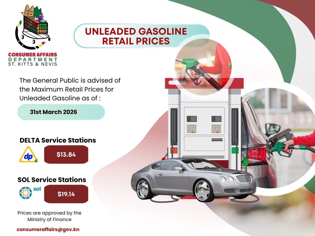 Unleaded Gasoline Prices as at March 31, 2026