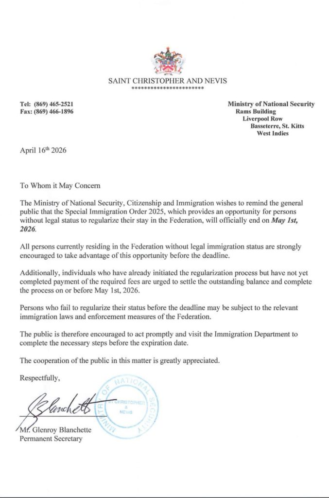 Special Immigration  Order 2025 Notice
