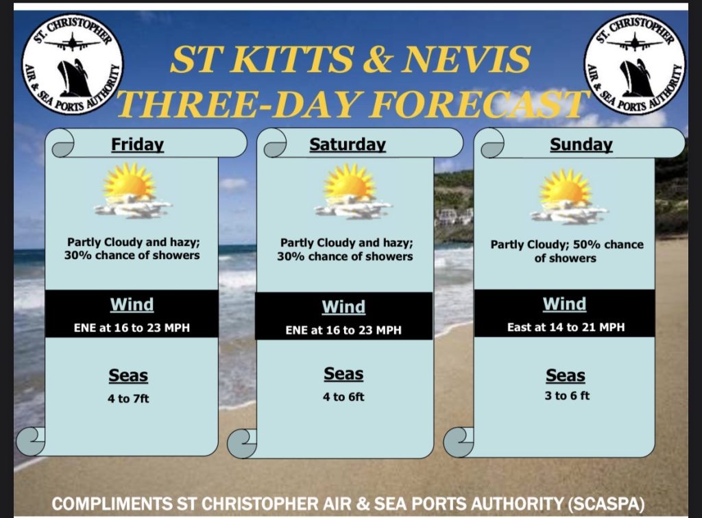 Weather Forecast for St. Kitts & Nevis 5pm Update July 9, 2026