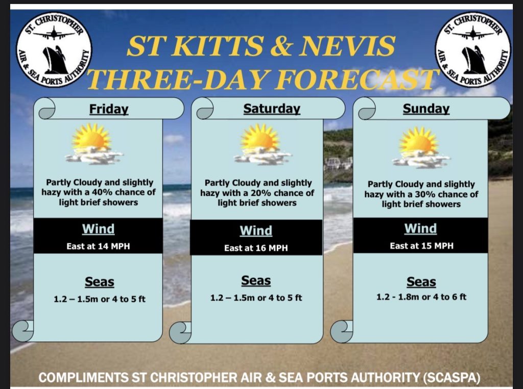 Weather Forecast for St. Kitts & Nevis 7am Update July 17, 2026