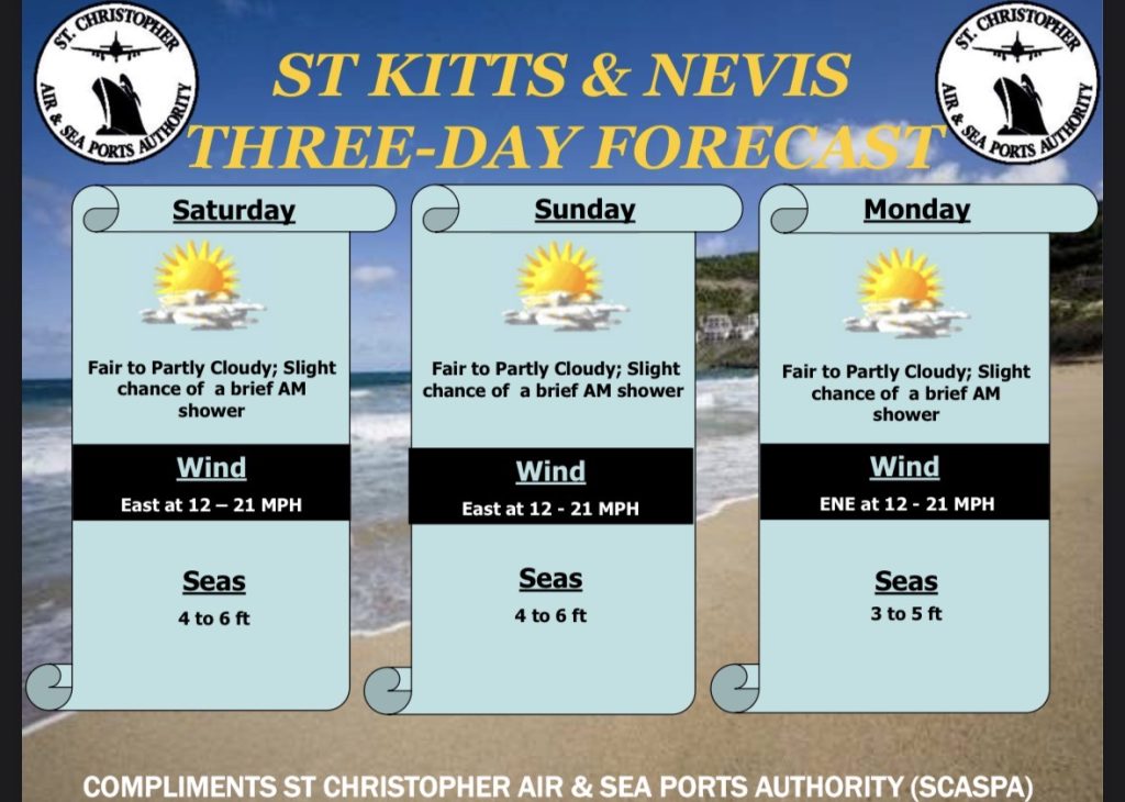 Weather Forecast for St. Kitts & Nevis 5pm Update July 17, 2026