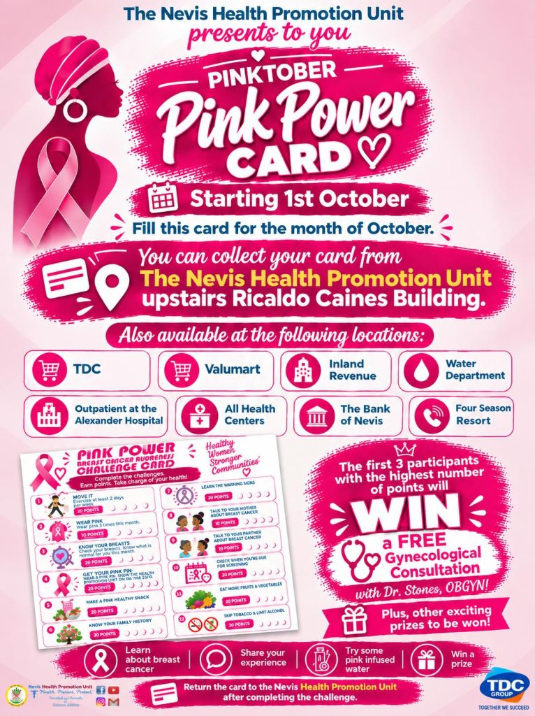 The Nevis Health Promotion Unit : Pink Power Card